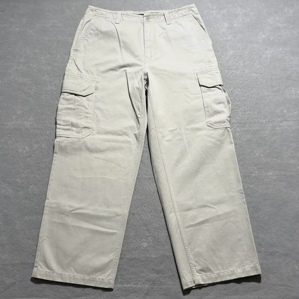 Vintage Gap Cargo Paratrooper Pants Men’s 35x30 Beige Baggy Y2K Skater Mall Punk